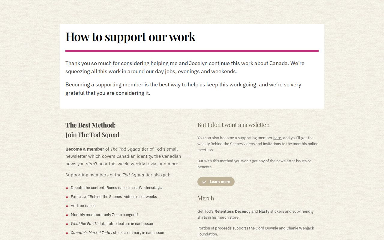 How to support our work